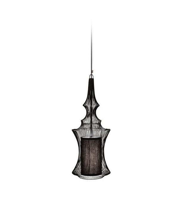 lesnejšia závesná lampa kovová čierna kolekcia fil de fer lesnejšia závesná lampa kovový drôt čierna kolekcia fil de fer