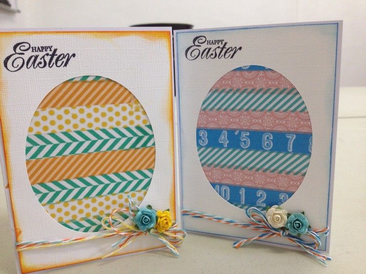 Tinkerové veľkonočné pohľadnice s detskou páskou s rôznym vzorom-deco