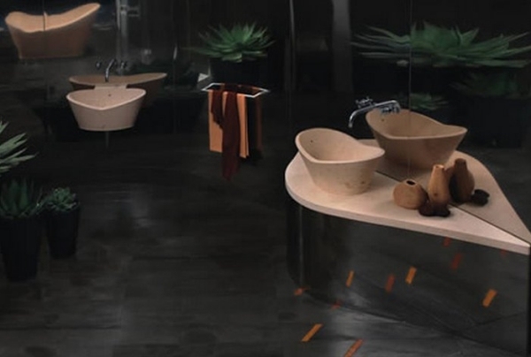 kúpeľňa z kameňa-moderná umývadlo-vaňa