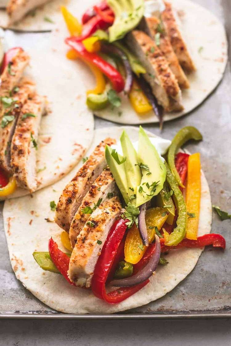 Kuracie fajitas recept z plechu na nízkokalorické formy na pečenie
