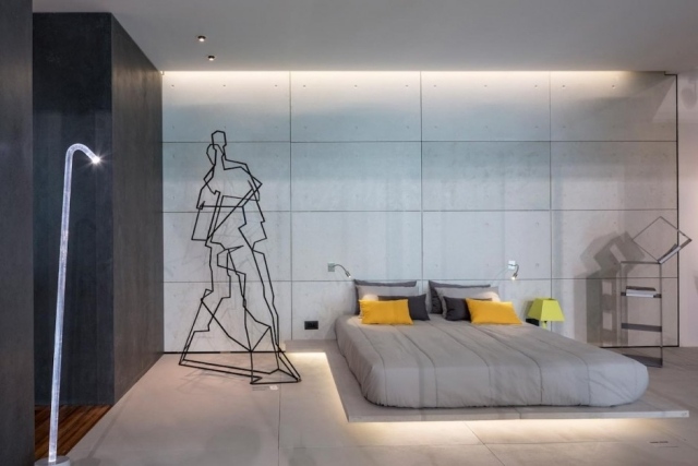 spálňa-dizajn-pod-skriňou-osvetlenie-socha