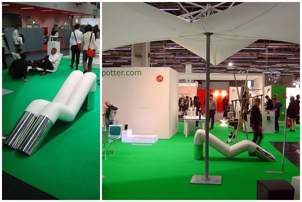 kreslo s kreslom, polohovacie kreslo, piesková breza, výstava leňošky z mäkkých fajok