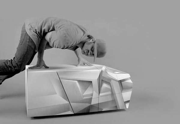 ozdobený príborník neobvyklé kontúry odtiene Dizajnový príborník neobvyklé obrysové odtiene