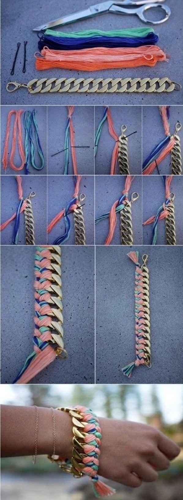 DIY-arm-band-metal-chain-make-yourself