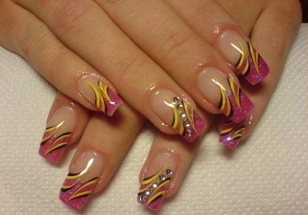 priehľadná základňa s farebnými pruhmi