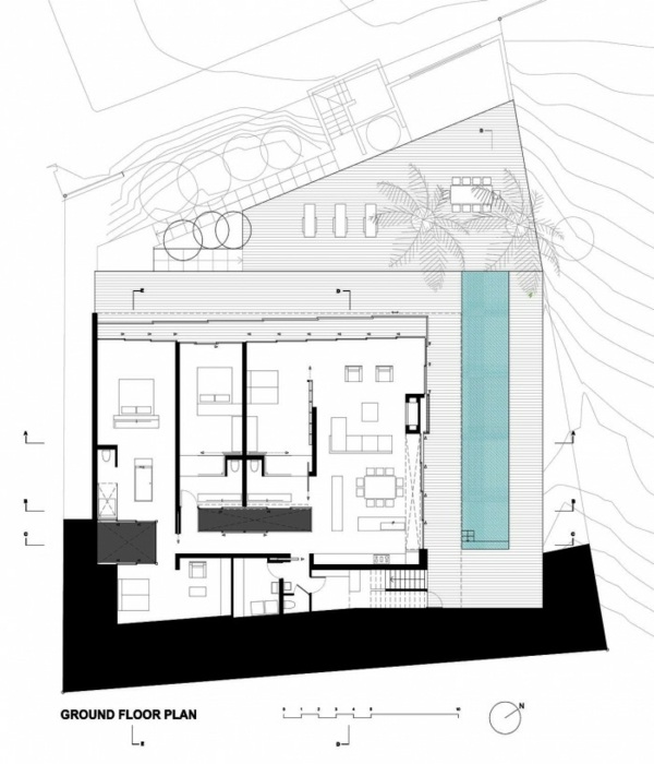 Moderný plán prázdninového domu Pôdorys domu domu