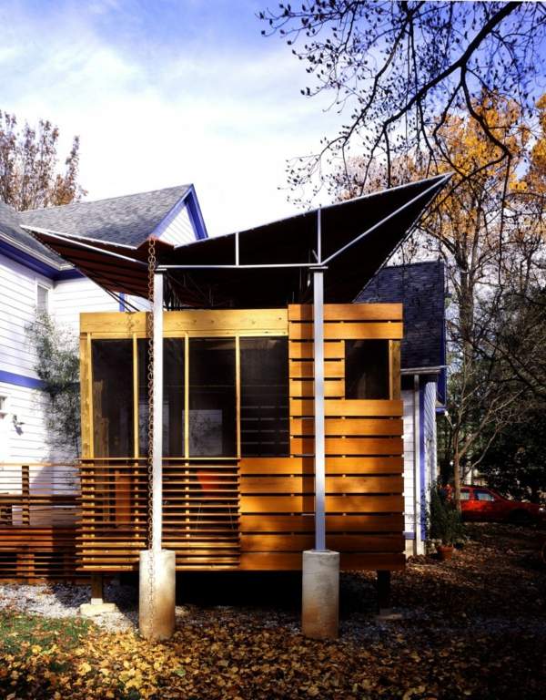 inovatívna strecha motýľa na letný dom