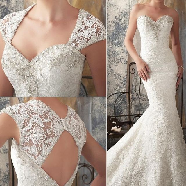 Tri nápady z čipky, elegantný dizajn s ozdobou more-mladá-žena-nevesta-šaty-svadobné-perly