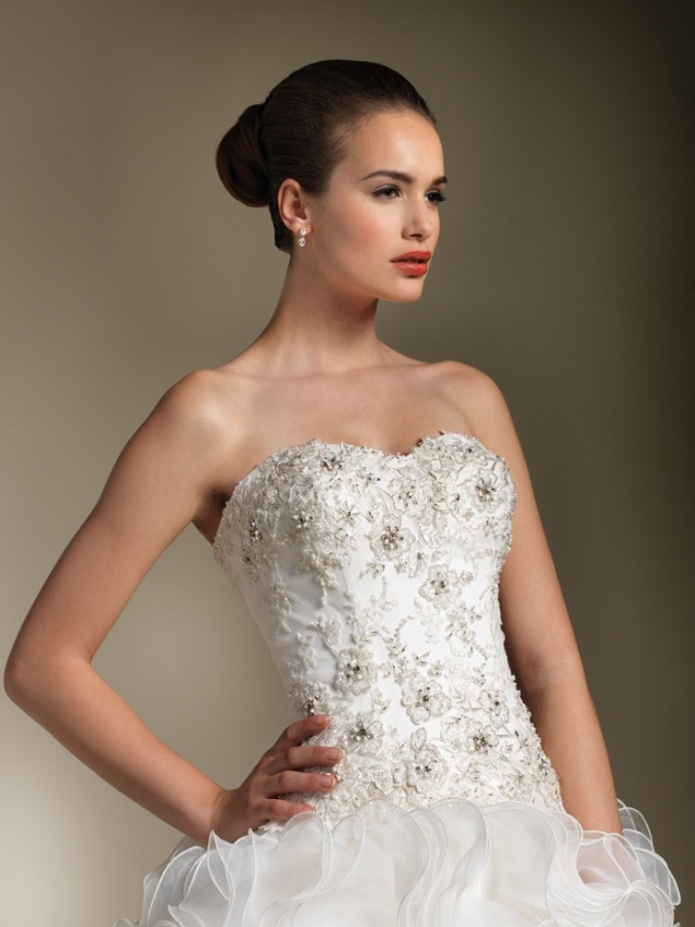 Srdcový výstrih, tyl s kučeravými závesmi šik-guličkové-svadobné-svadobné-korálky-bez ramienok