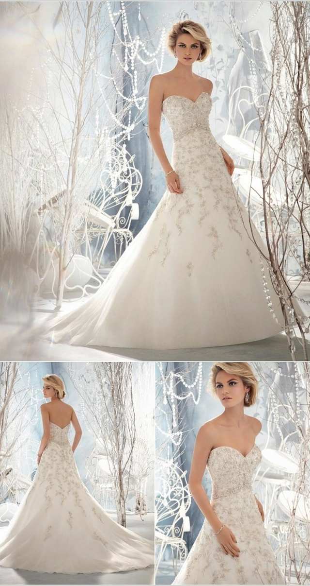 Srdcový výstrih, plesová sukňa, ozdoba výšivkou bohatá dekorácia-svadobný nápad-perla-nevesta