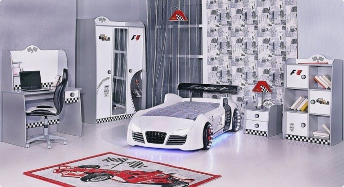 Detská posteľ-auto-tvar-turbo-V8-moderný-nábytok-detská izba-nábytok-dizajn