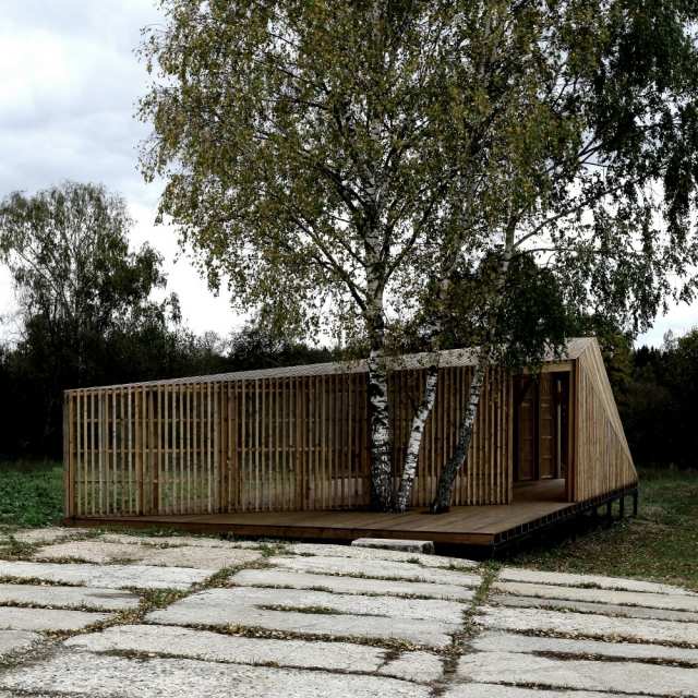 malý letný dom jednoduchý vzhľad relax Moskva