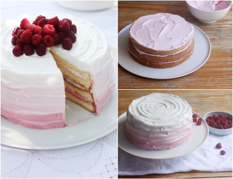 bezlaktózový koláč maliny ombre deti oslávenkyňa