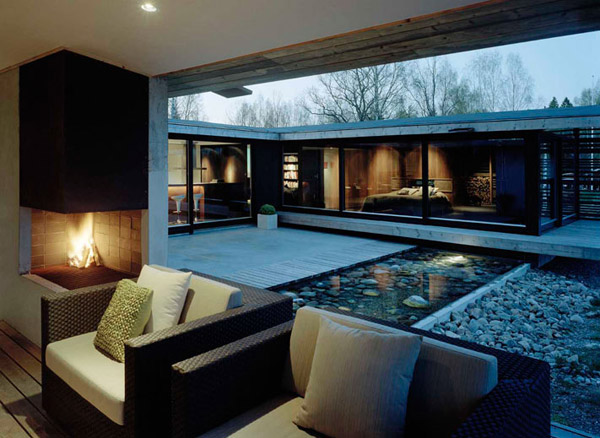 inovatívny dizajn domu Švédska sklenená fasáda zaujímavý nápad na interiérový dizajn - vidiecky dom vo Švédsku