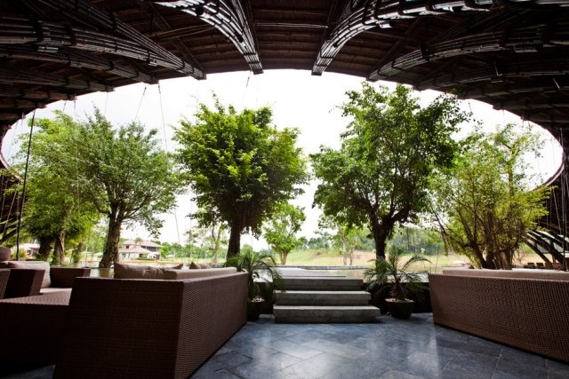 krásny výhľad na oblohu-zelený-bambusový projekt