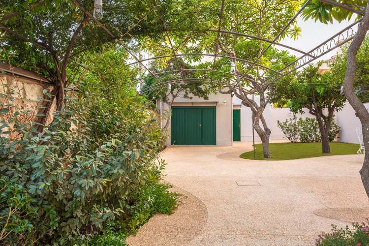 stredozemná záhrada-rastliny-kríky-stromy-zelená-záhradná brána