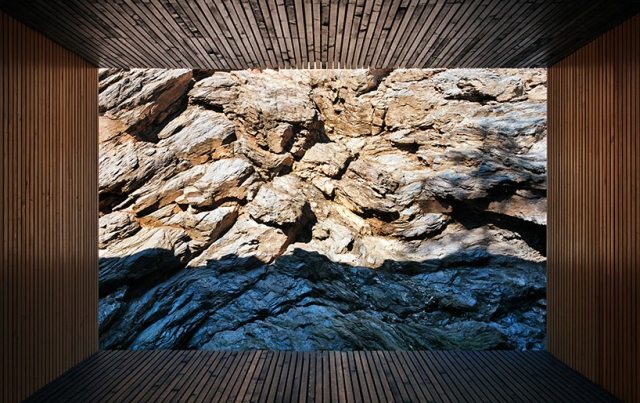 Dizajn interiéru dreveného domu drevené lamely obkladové panely