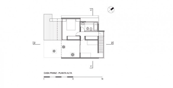 moderný dovolenkový dom zo skla a dreva, druhé poschodie