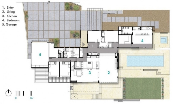 architektúra moderného domu garay house california plan
