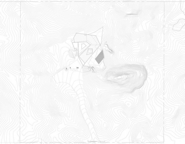 moderný-čierny dom-krajinný plán