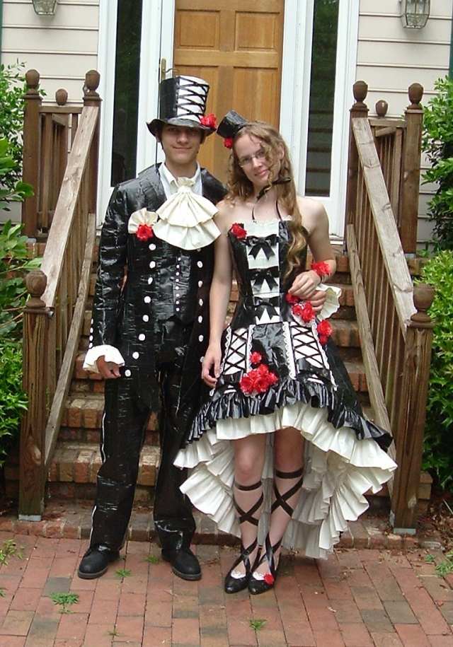 Odoslané sú vyrobené z rôznych farieb karneval-outfit-páska-nápady-drotárstvo-tínedžeri