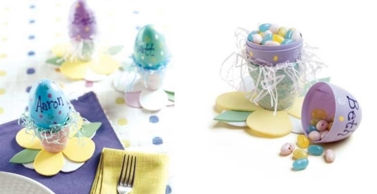 Drobné dekorácie na stôl Veľkonočný stôl-farebné