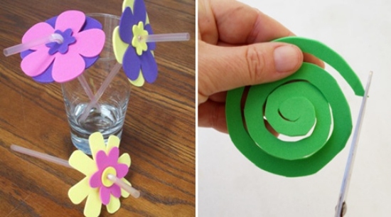 Slamky dekorácia-vyrobené vlastnými rukami-jednoducho z papiera