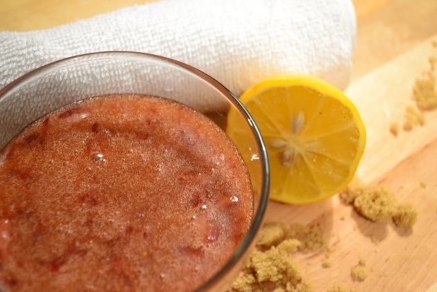 paradajkový cukor-citrón-peeling-doma