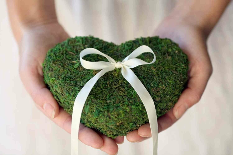 prsten-vankúš-svadba-prírodné-materiály-mach-tvar srdca-krémová-stuha