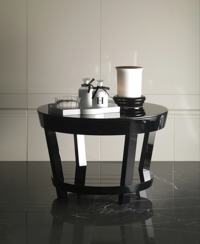 Okrúhly konferenčný stolík-drevo-čierny-lak s vysokým leskom-TEATIME-Devon & Devon