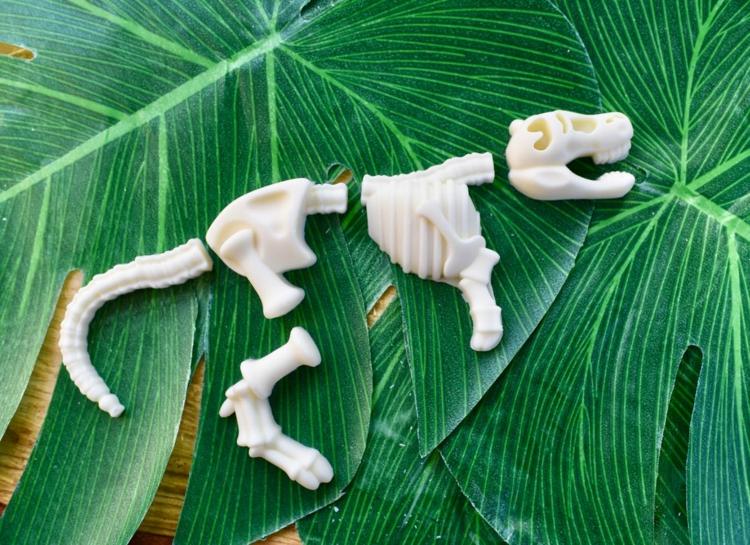 silikónová forma na dinosaurie tortové nápady, fosílie z bielej čokolády