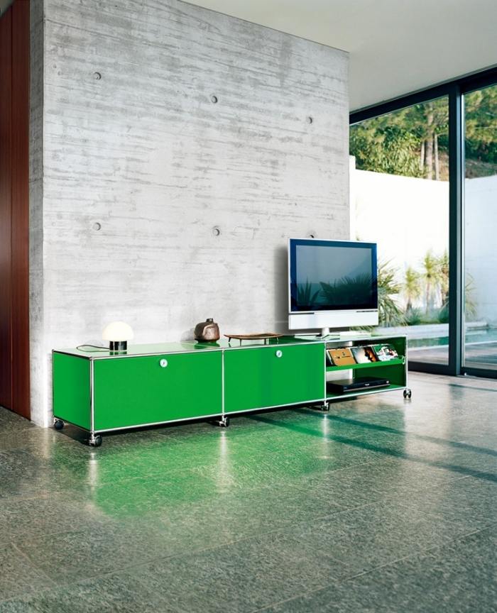 tv-lowboard-design-green-USM-Haller-multimediálny-nábytok