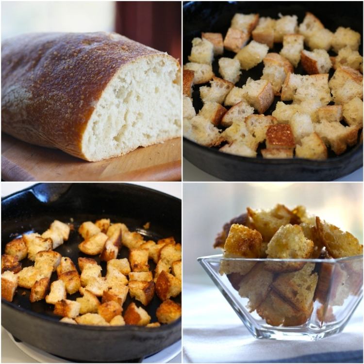 Pripravte-krutóny-zatuchnutý chlieb-sami