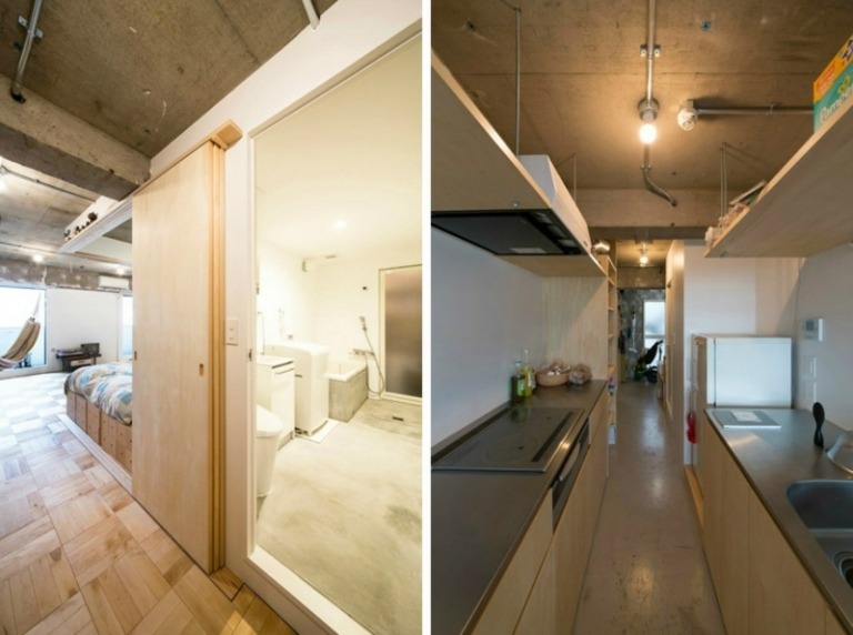 Kuchyňa s drevom a betónom