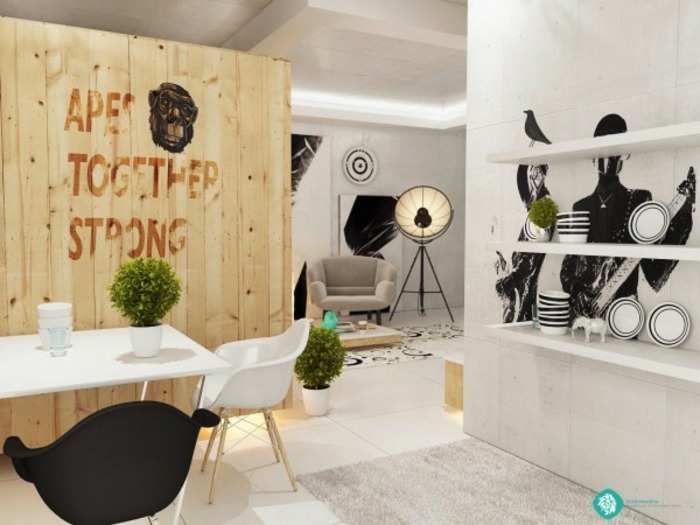 2 drevená stena, deliaca priečka, jedálenský kút