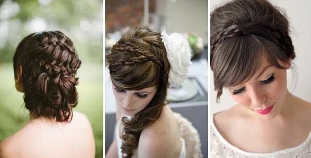 Cop je obľúbený medzi svadobnými účesmi korunka-vrkoč-svadobný model-čierne vlasy