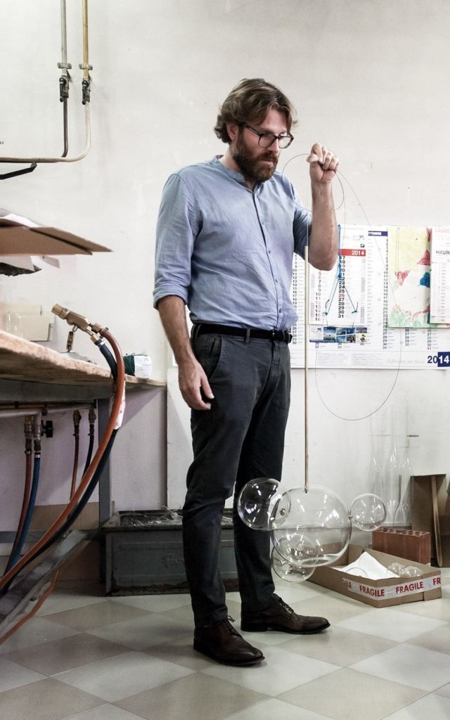 sklenená gulička-lampa-mydlová-bublinková-vzhľad-Giopato-Coombes