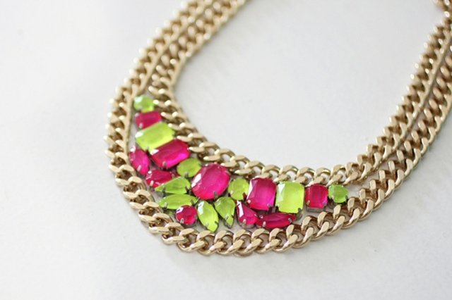 variant náhrdelník zelená ružová urob si sám dámske šperky