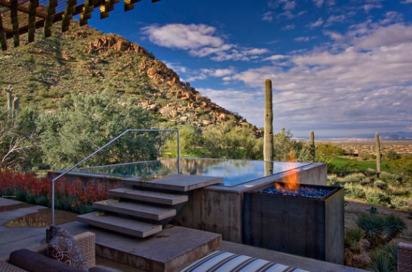 požiarna jama bazénová kombinácia vodného kameňa