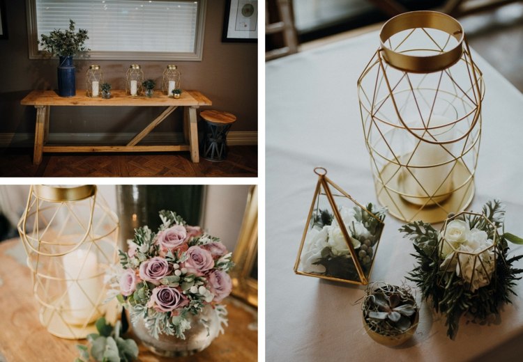 Bočné stolíky dezertné stolíky zdobia lampáše kovovým akcentom