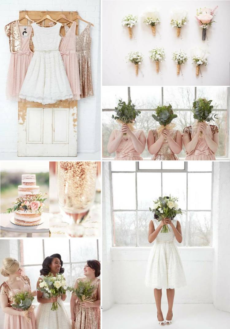 Ružová a zlatá sú veľmi vhodné pre vintage svadby