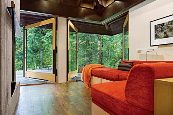 moderná chata - interiérový dizajn malého dvorného domu