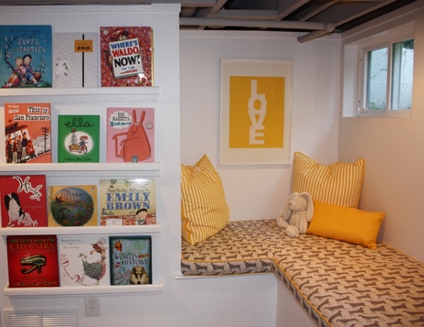 Čitací kútik Detské dizajnové sedenie žlté vankúše