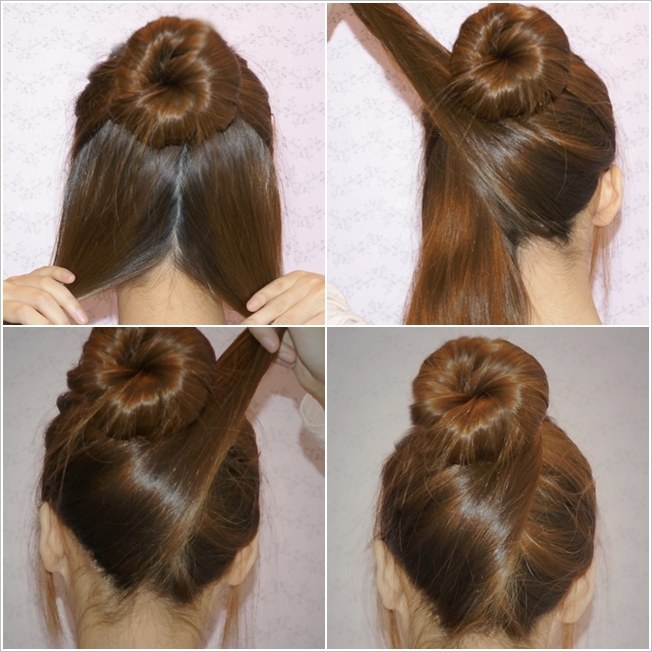 Updo s drdolovými vlasmi vlasy s krížovým efektom Updo s krížovým efektom drdolu topknot