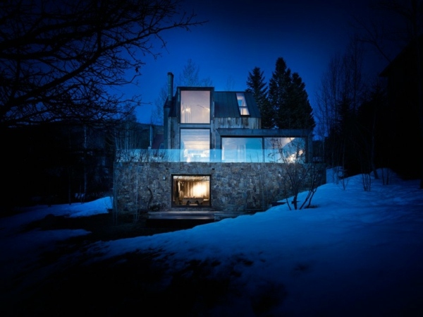 Rustikálna lyžiarska chata Oppenheim Architecture Rustikálna-Skihütte-Oppenheim-architektúra