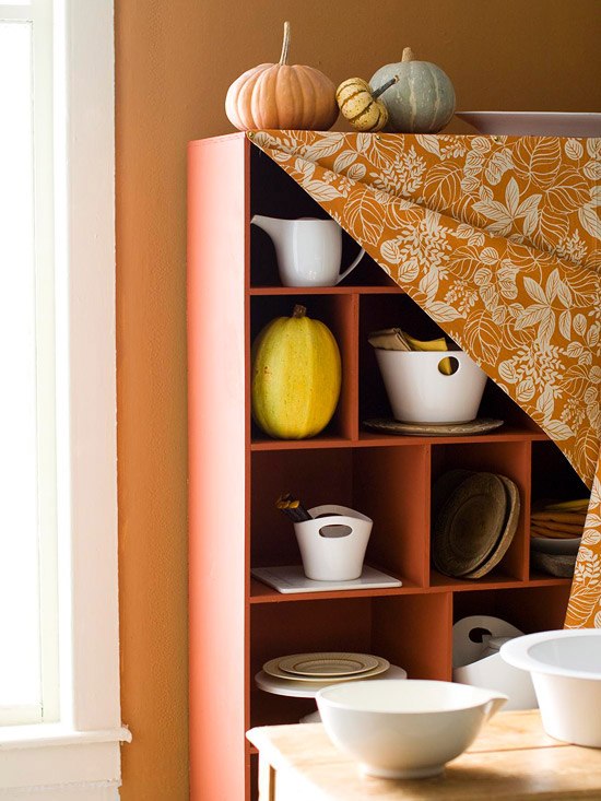 nápady na zdobenie stropu skrine na jeseň