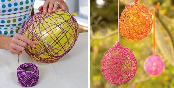 nápady na deco sa dajú ľahko pohrať s priadzou z veľkonočného balóna