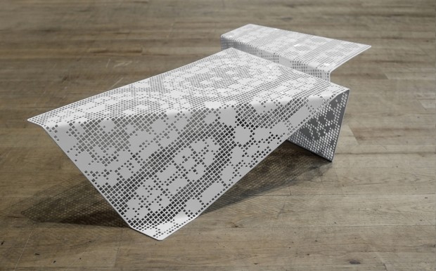 konferenčný stolík biela optika hrotu miro roman luka vlahovic dizajnový stolík biela optika hrotu biela miro roman luka vlahovic