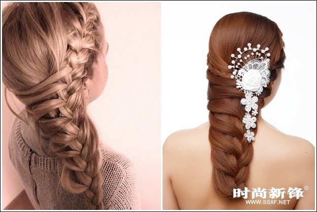 Kombinácia svadobného vrkoča-účesu-bočného vrkoča