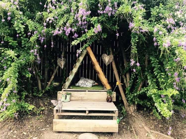 detské ihrisko záhradná skrýša drevená paleta